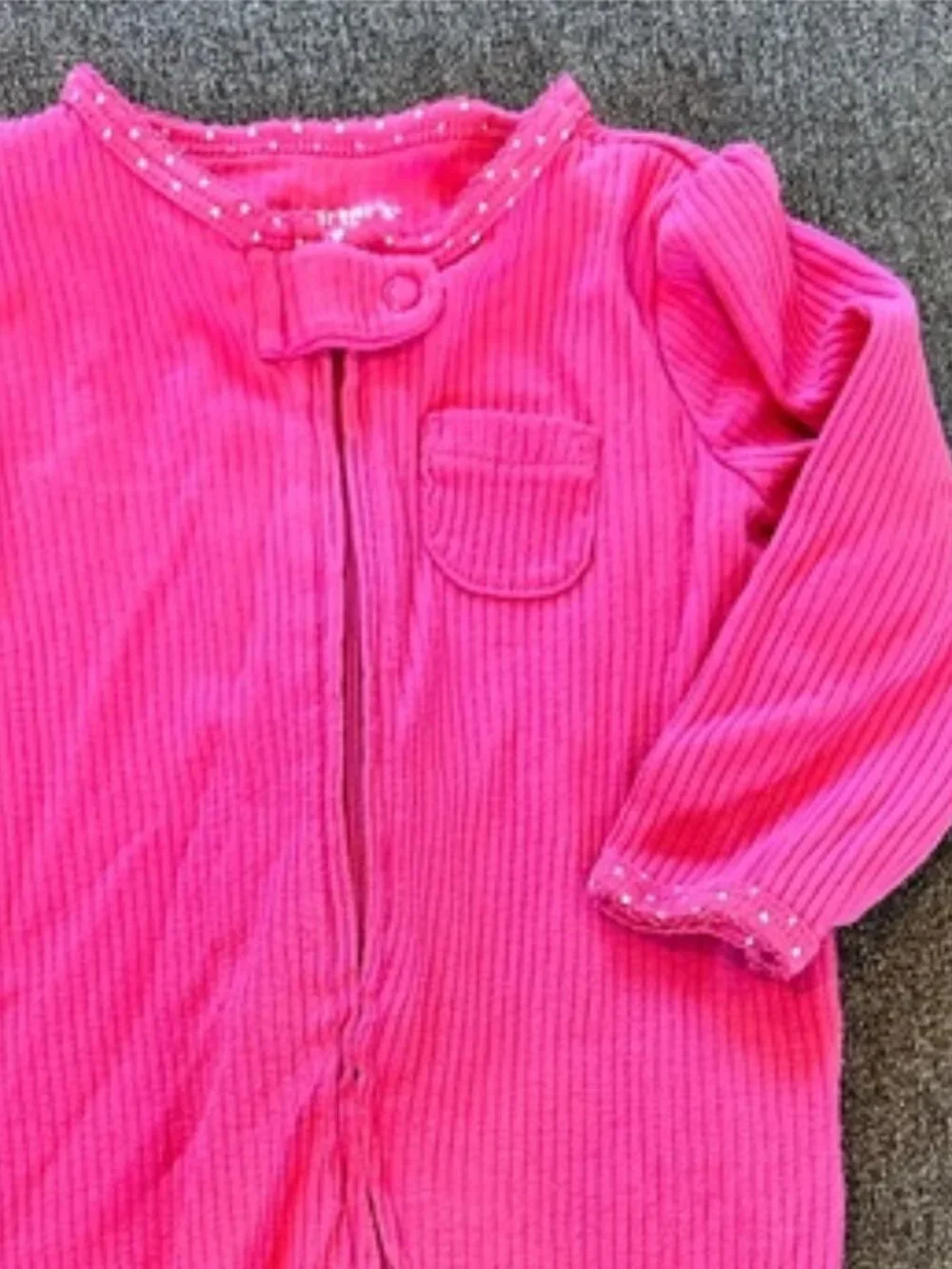 🤑EU Carter's Hot Pink Thermal Sleep & Play Footed Romper🤑